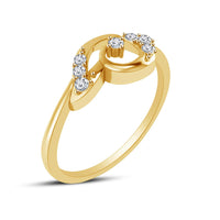 atjewels 14K Yellow Gold Over 925 Silver Round White CZ Fashion Promise Ring For Women's MOTHER'S DAY SPECIAL OFFER - atjewels.in
