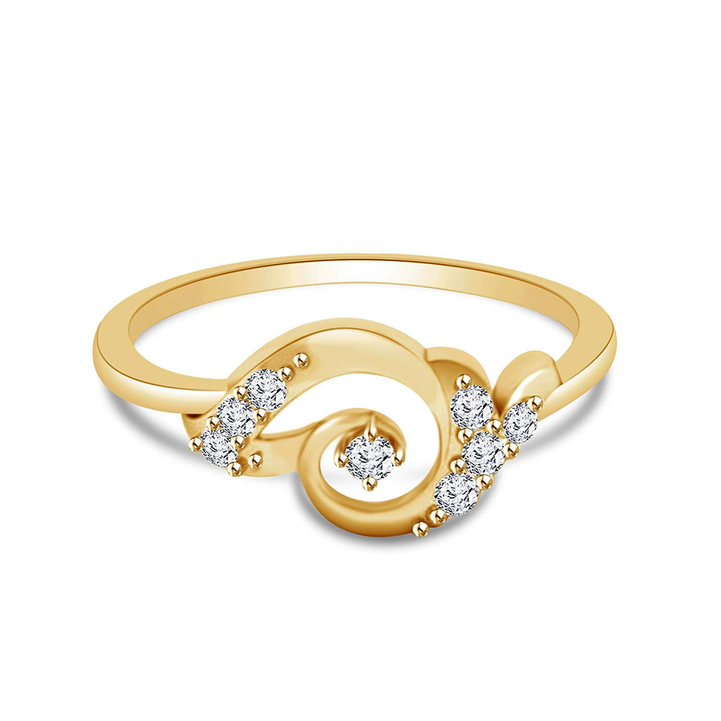 atjewels 14K Yellow Gold Over 925 Silver Round White CZ Fashion Promise Ring For Women's MOTHER'S DAY SPECIAL OFFER - atjewels.in