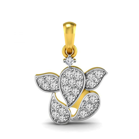 atjewels 18K Yellow & White Gold Plated on 925 Sterling Silver Round Zirconia Ashtavinayak Morya Pendant MOTHER'S DAY SPECIAL OFFER - atjewels.in
