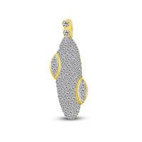 atjewels Round Cut White CZ 14k Yellow Gold Over .925 Sterling Silver Leaf Pendant For Girl's & Women's For MOTHER'S DAY SPECIAL OFFER - atjewels.in