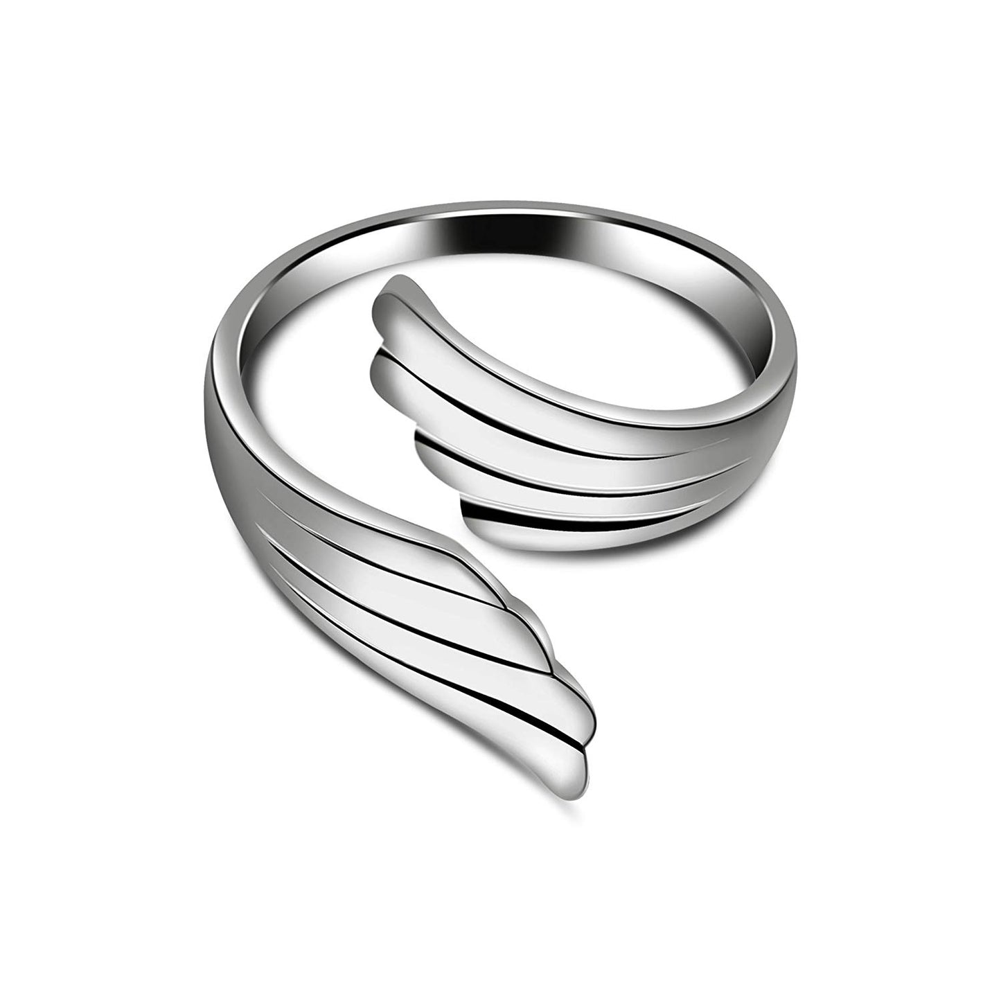 atjewels Adjustable ToeRing in 14K White Gold Plated On Silver For Women - atjewels.in