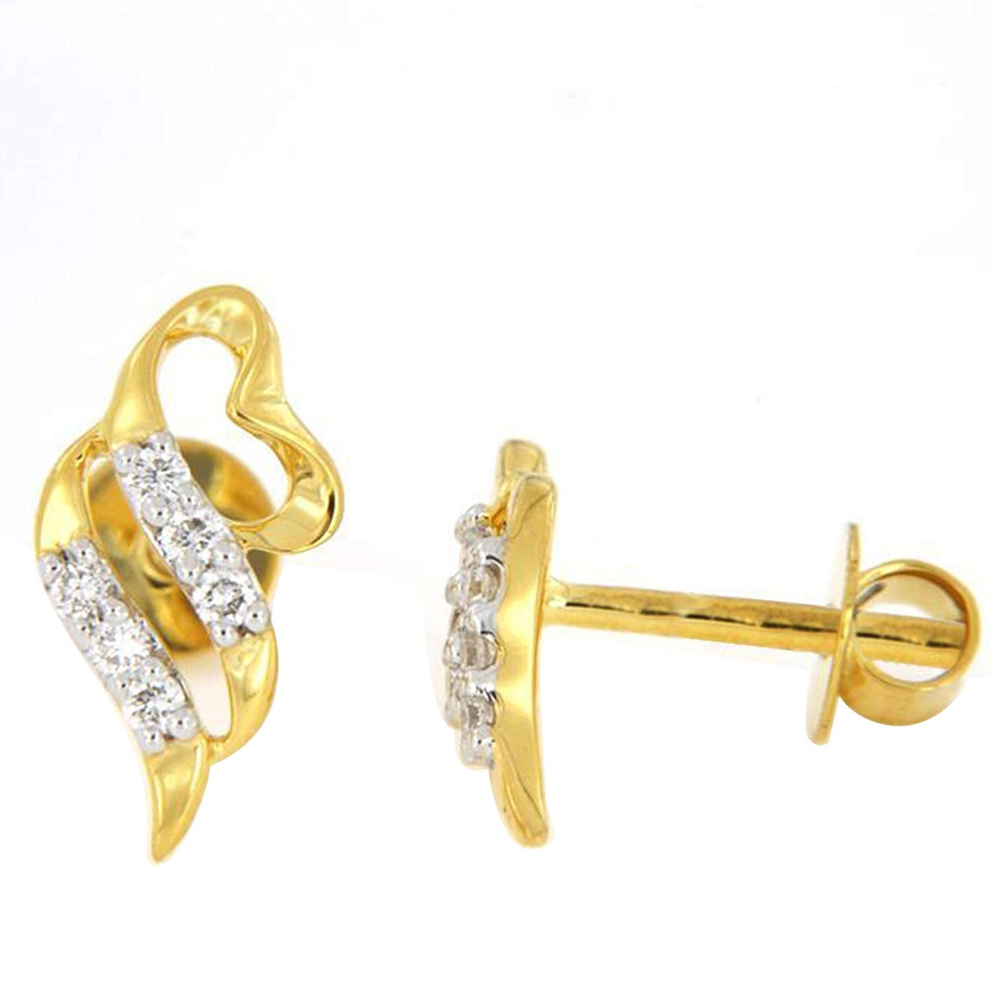 atjewels White CZ Daily Use Fashion Stud Women's Earrings in 18K Yellow Gold Over 925 Sterling Silver MOTHER'S DAY SPECIAL OFFER - atjewels.in
