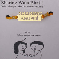 atjewels 14K Yellow Gold Over .925 Sterling Silver SHARING WALA BHAI Rakhi MOTHER'S DAY SPECIAL OFFER - atjewels.in