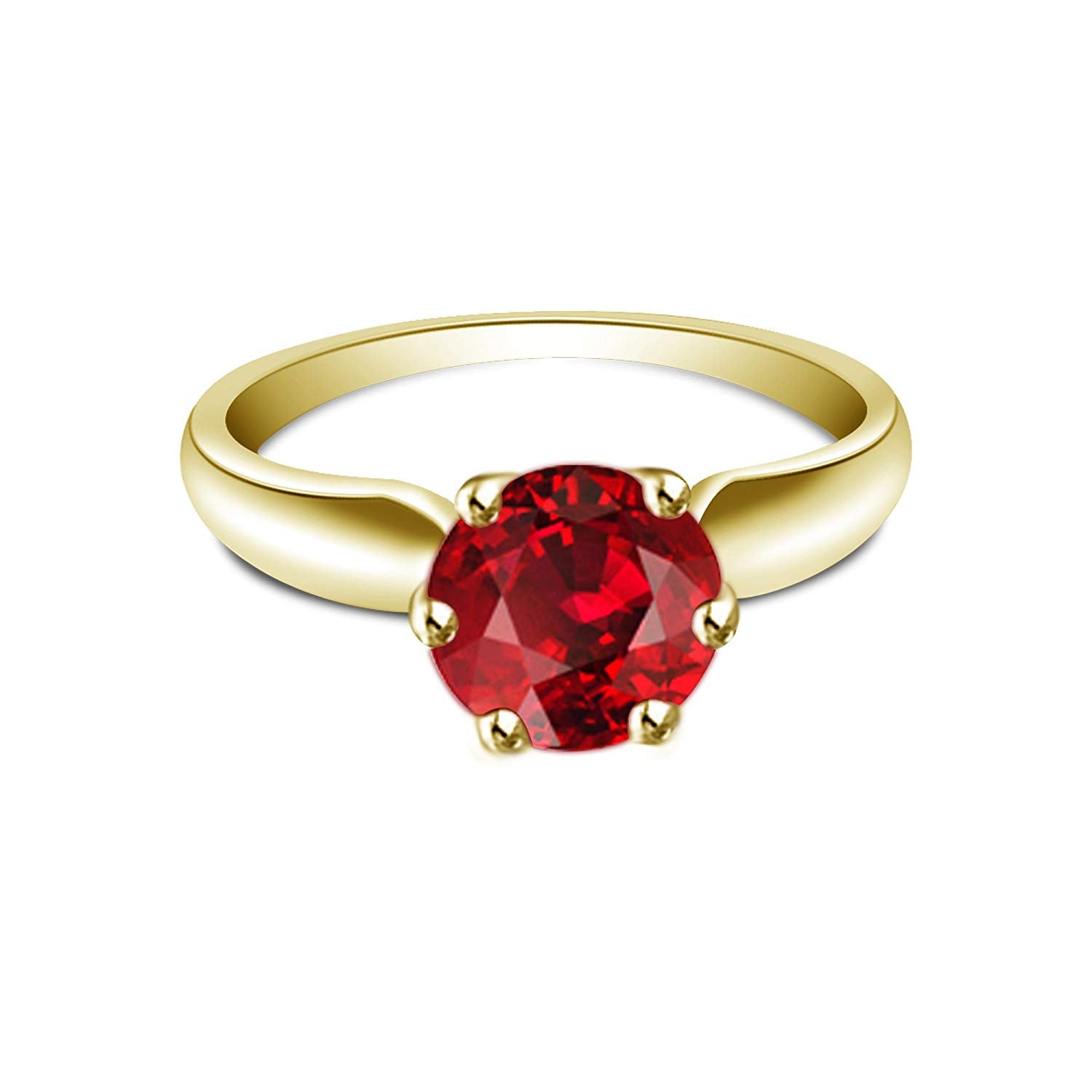 atjewels Round Cut Multi-Color Gemstone 14K Yellow Gold Over .925 Sterling Silver Solitaire Engagement Ring For Women's and Girl's For Diwali Special - atjewels.in