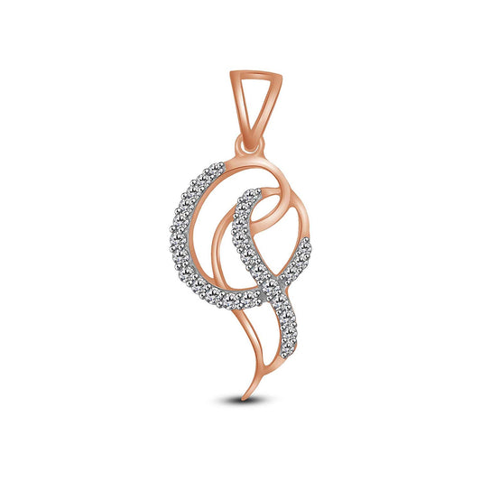 atjewels Round Cut White CZ 14k Rose Gold Over .925 Sterling Silver Fashion Pendant For Girl's & Women's For MOTHER'S DAY SPECIAL OFFER - atjewels.in