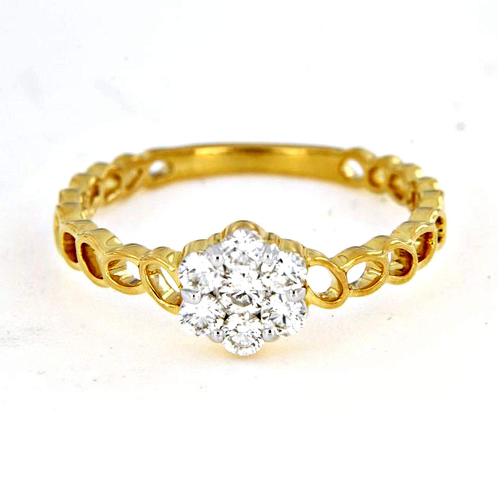 atjewels White CZ With Hexagon Shape Ring in 18K Gold Over .925 Silver For Women MOTHER'S DAY SPECIAL OFFER - atjewels.in