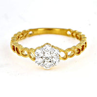 atjewels White CZ With Hexagon Shape Ring in 18K Gold Over .925 Silver For Women MOTHER'S DAY SPECIAL OFFER - atjewels.in