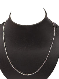 ATJewels 14k White Gold Over 925 Sterling Silver Ball and Bar Chain 18" Unisex Necklace - atjewels.in