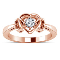 atjewels 18K Rose Gold Over Sterling Silver Solitaire Heart Shape Ring For Women's MOTHER'S DAY SPECIAL OFFER - atjewels.in