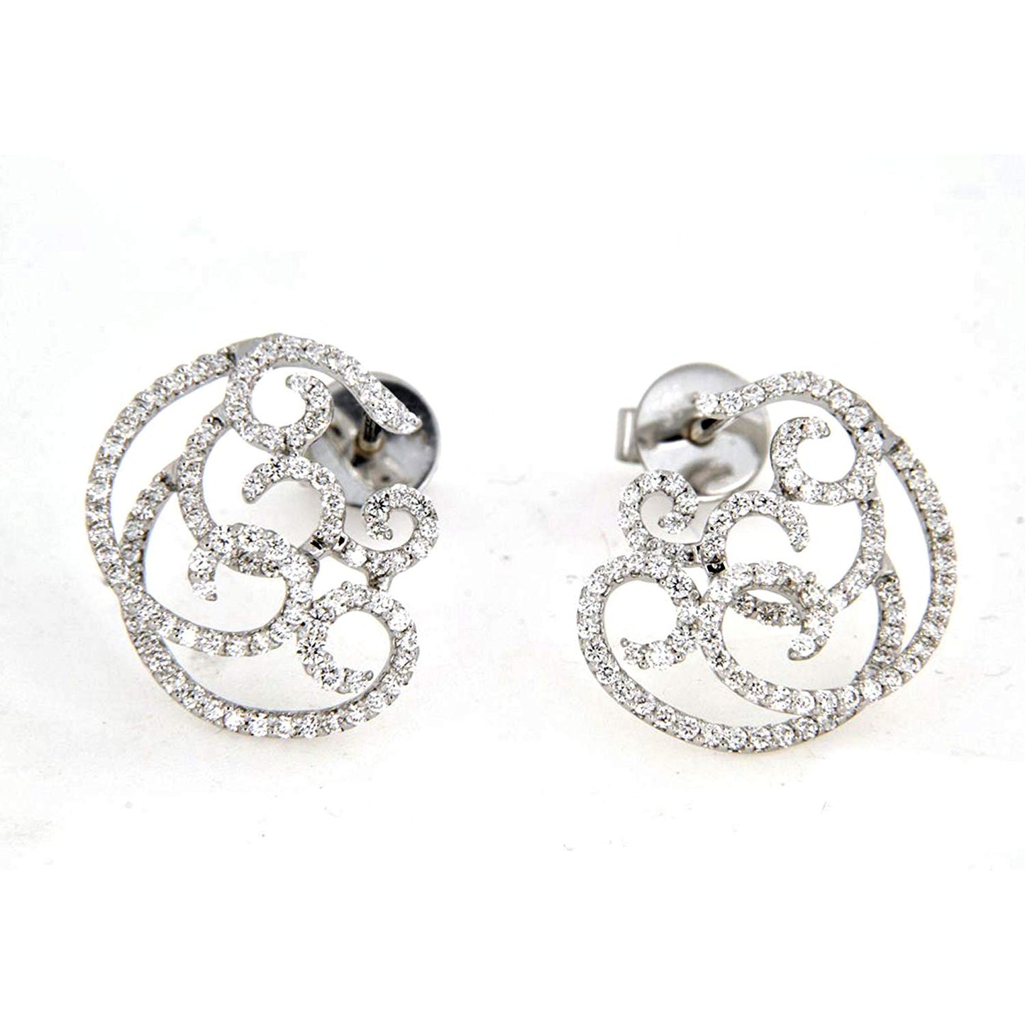 atjewels 14k White Gold Plated 925 Sterling Silver White Diamond Fashion Stud Earrings For Women MOTHER'S DAY SPECIAL OFFER - atjewels.in