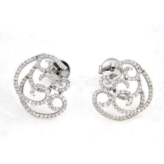 atjewels 14k White Gold Plated 925 Sterling Silver White Diamond Fashion Stud Earrings For Women MOTHER'S DAY SPECIAL OFFER - atjewels.in