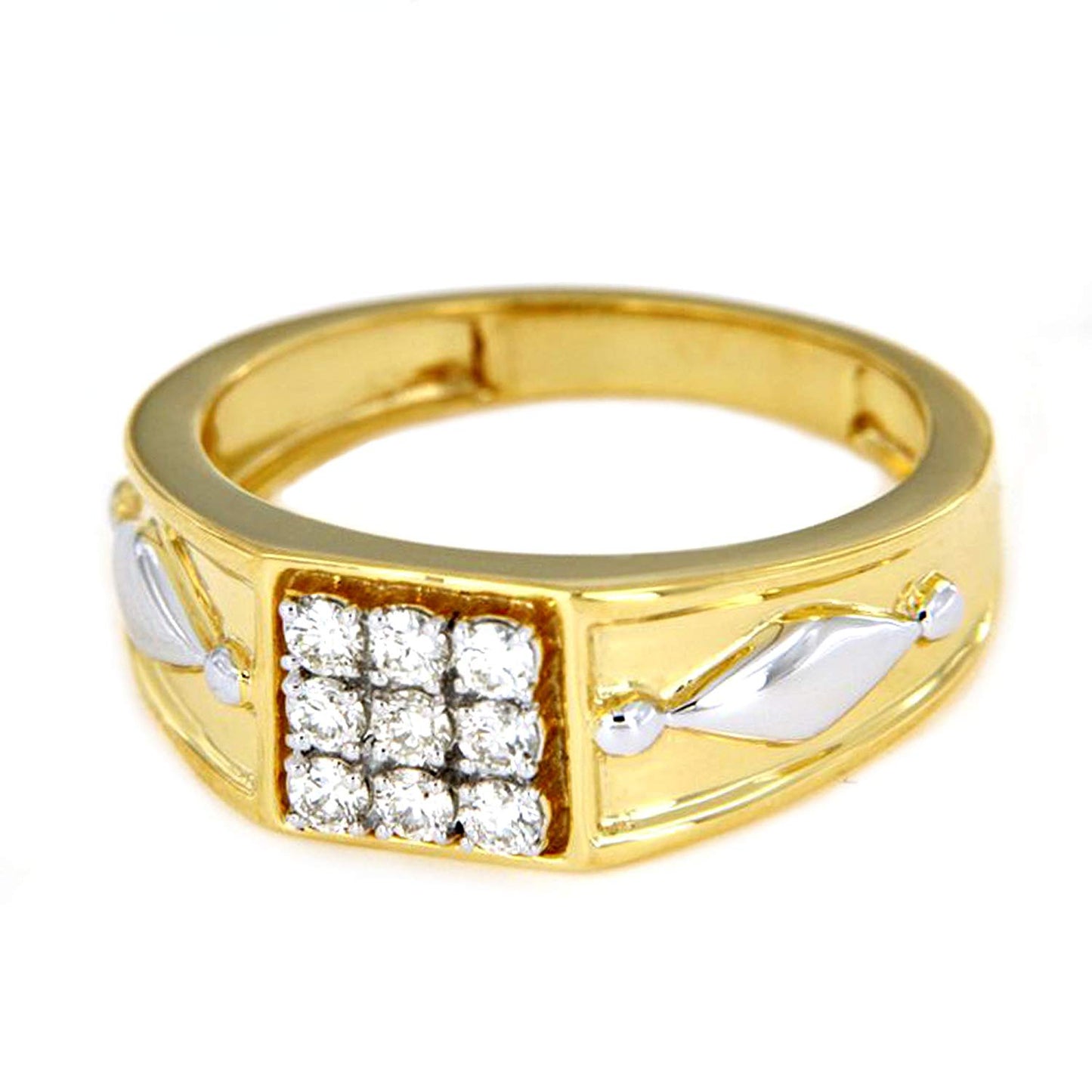 atjewels Men's Anniversary Band Ring in 18K White & Yellow Gold Over .925 Sterling Silver MOTHER'S DAY SPECIAL OFFER - atjewels.in
