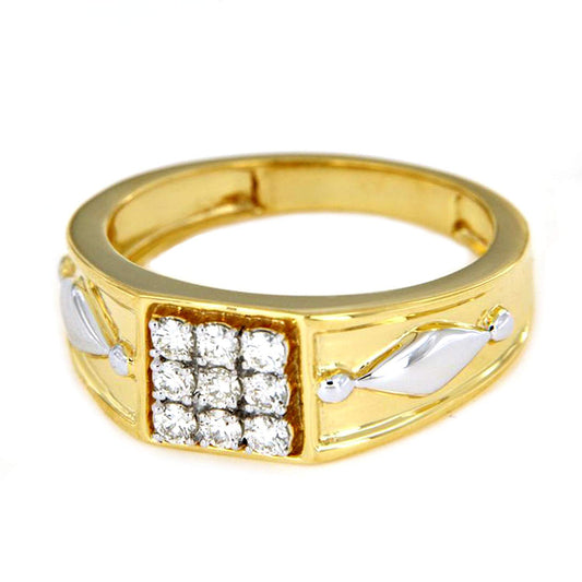 atjewels Men's Anniversary Band Ring in 18K White & Yellow Gold Over .925 Sterling Silver MOTHER'S DAY SPECIAL OFFER - atjewels.in