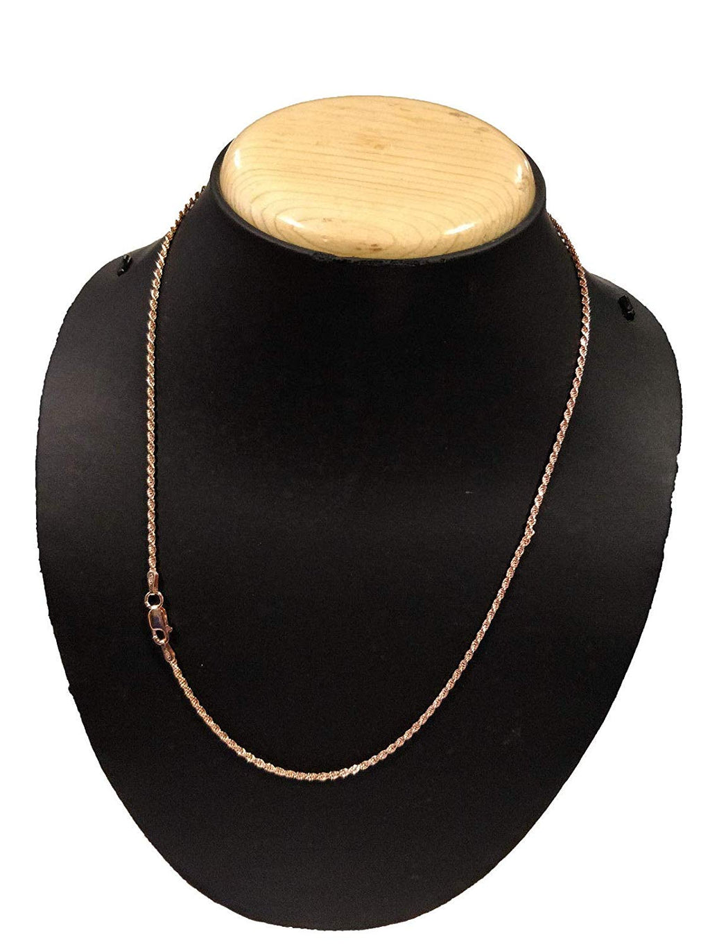 ATJewels Solid 14k Rose Gold Over 925 Silver Rope Chain 18" Strand Necklace for Unisex - atjewels.in
