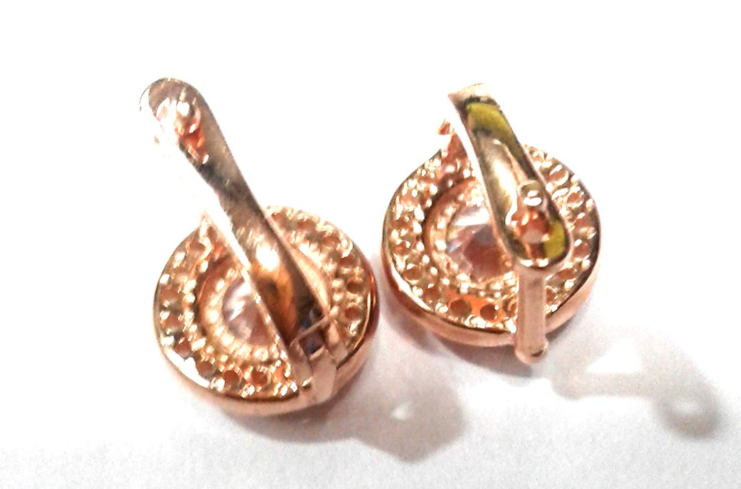 atjewels Round Cut White CZ 14k Rose Gold Over 925 Sterling Silver Hoop Earrings For Girl's and Women's For MOTHER'S DAY SPECIAL OFFER - atjewels.in