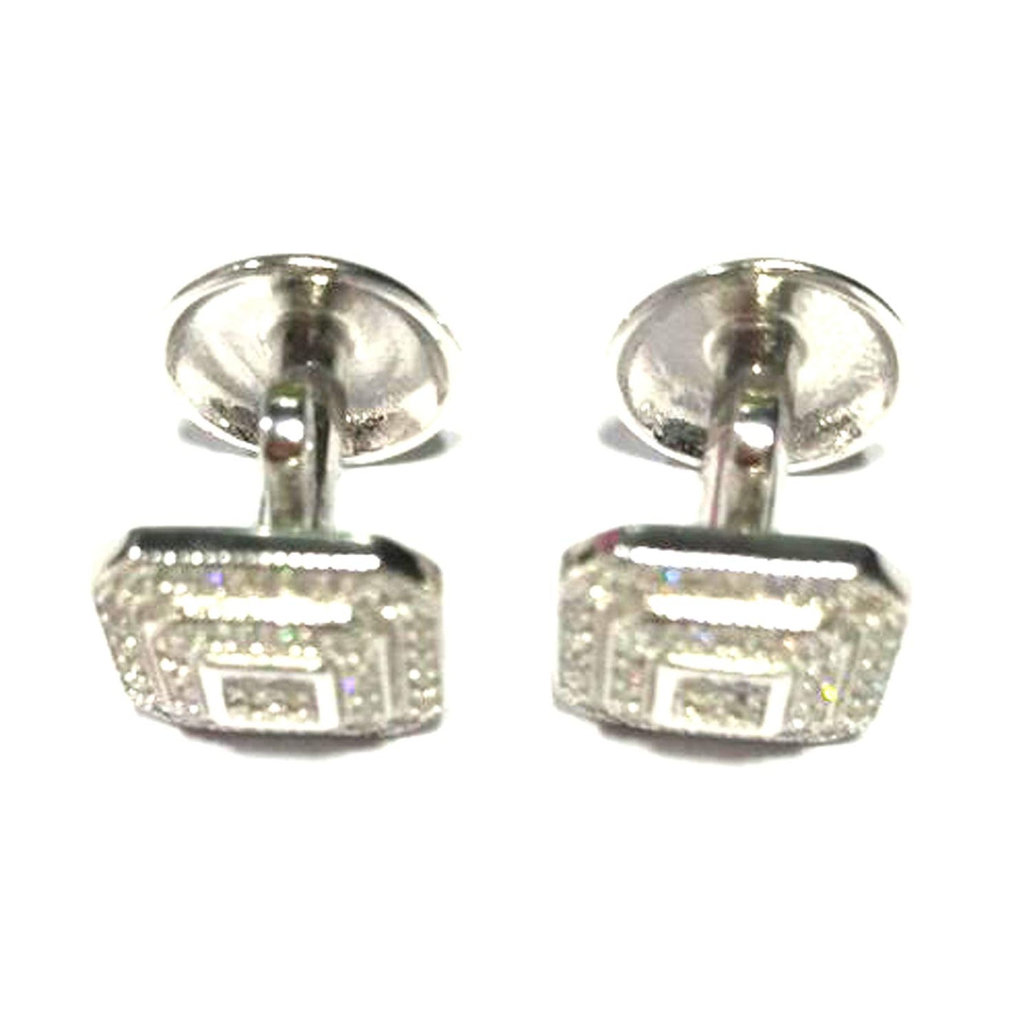 atjewels .925 Sterling silver Round Cut White Cubic Zircon Pair Of Hexagon Shape Cufflink For Men MOTHER'S DAY SPECIAL OFFER - atjewels.in