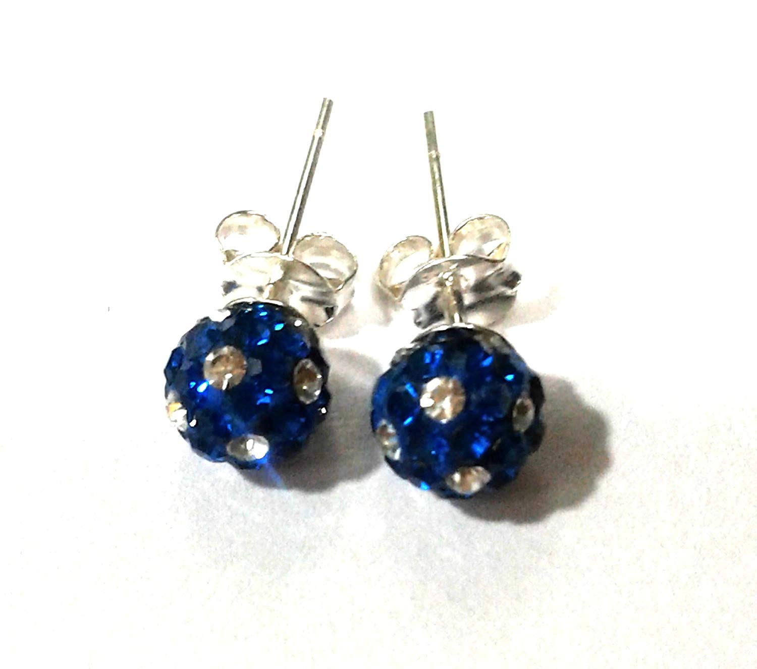 atjewels Round Cut Crystal Sterling Silver Pave Ball Stud Earrings, Crystal Fireball Disco Ball Earrings 1 Pair For Girl's and Women's Fancy Party Wear Earrings - atjewels.in