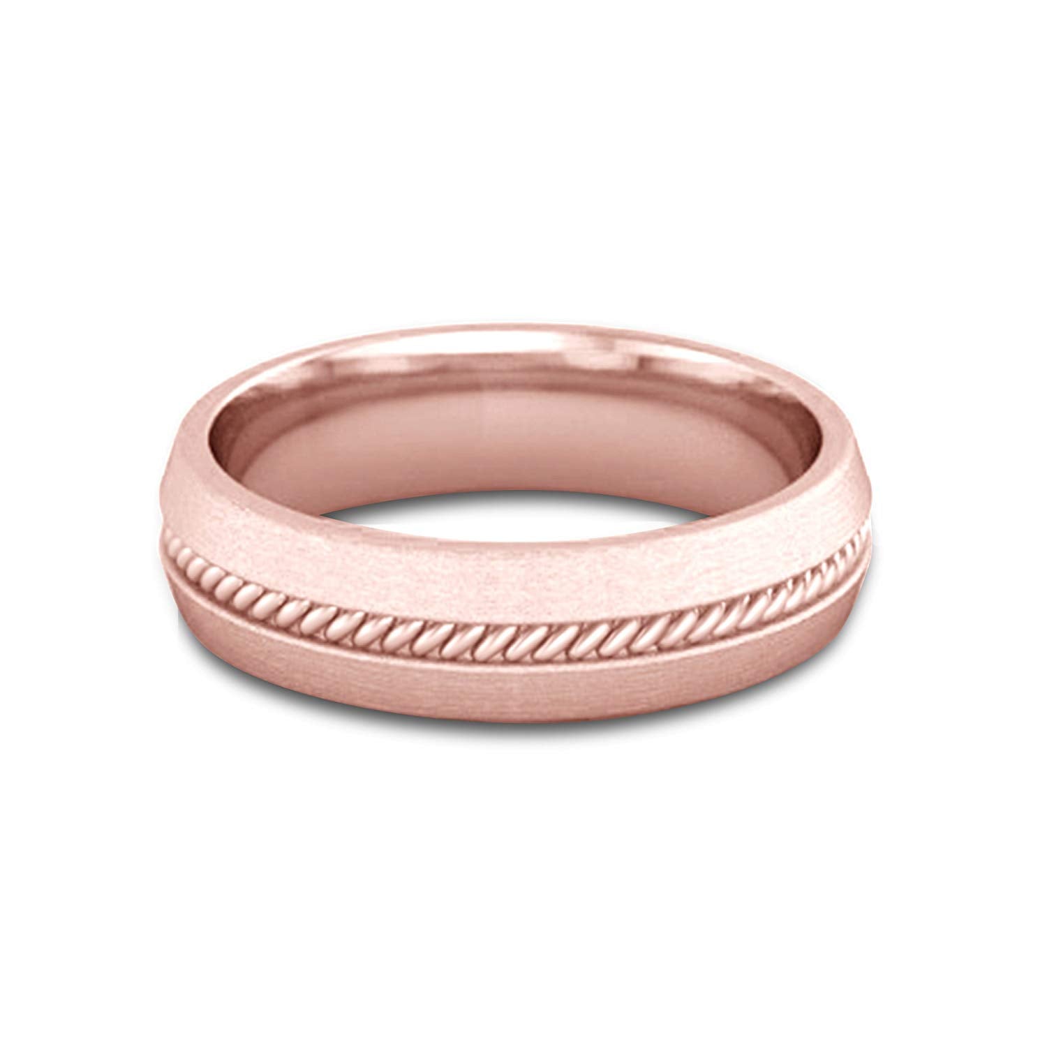atjewels 18K Rose Gold Over 925 Sterling Silver Plain Wedding Band Ring For Men's MOTHER'S DAY SPECIAL OFFER - atjewels.in
