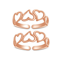 14K Gold Over 925 Sterling Silver Heart Shape Adjustable Midi ToeRing For Women's - atjewels.in