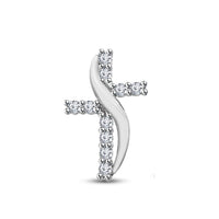 atjewels 18K White Gold on 925 Sterling White Cz Cross Pendant For Women's MOTHER'S DAY SPECIAL OFFER - atjewels.in