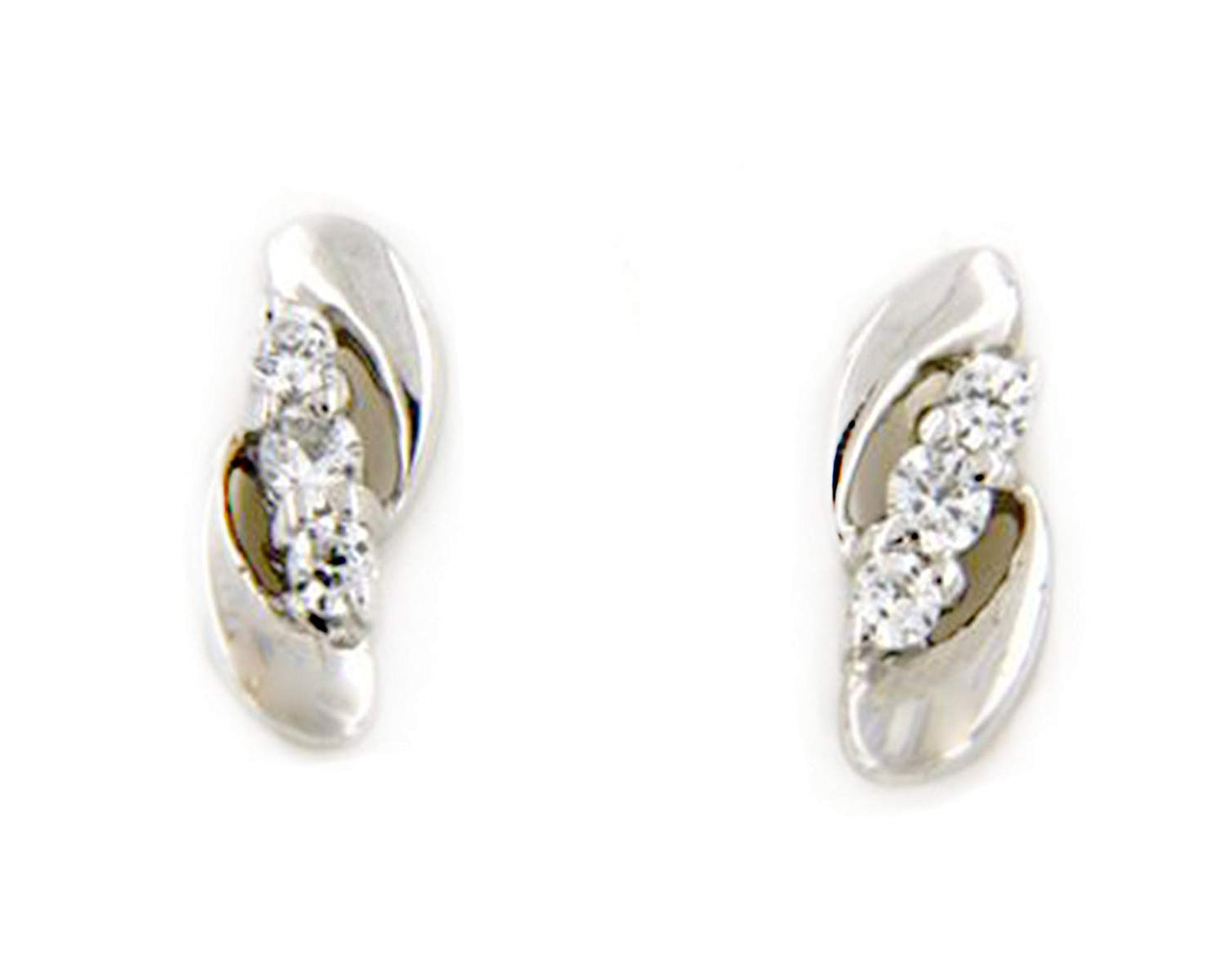 atjewels 14K White Gold Over 925 Sterling Siver White CZ Engagement Stud Earrings MOTHER'S DAY SPECIAL OFFER - atjewels.in