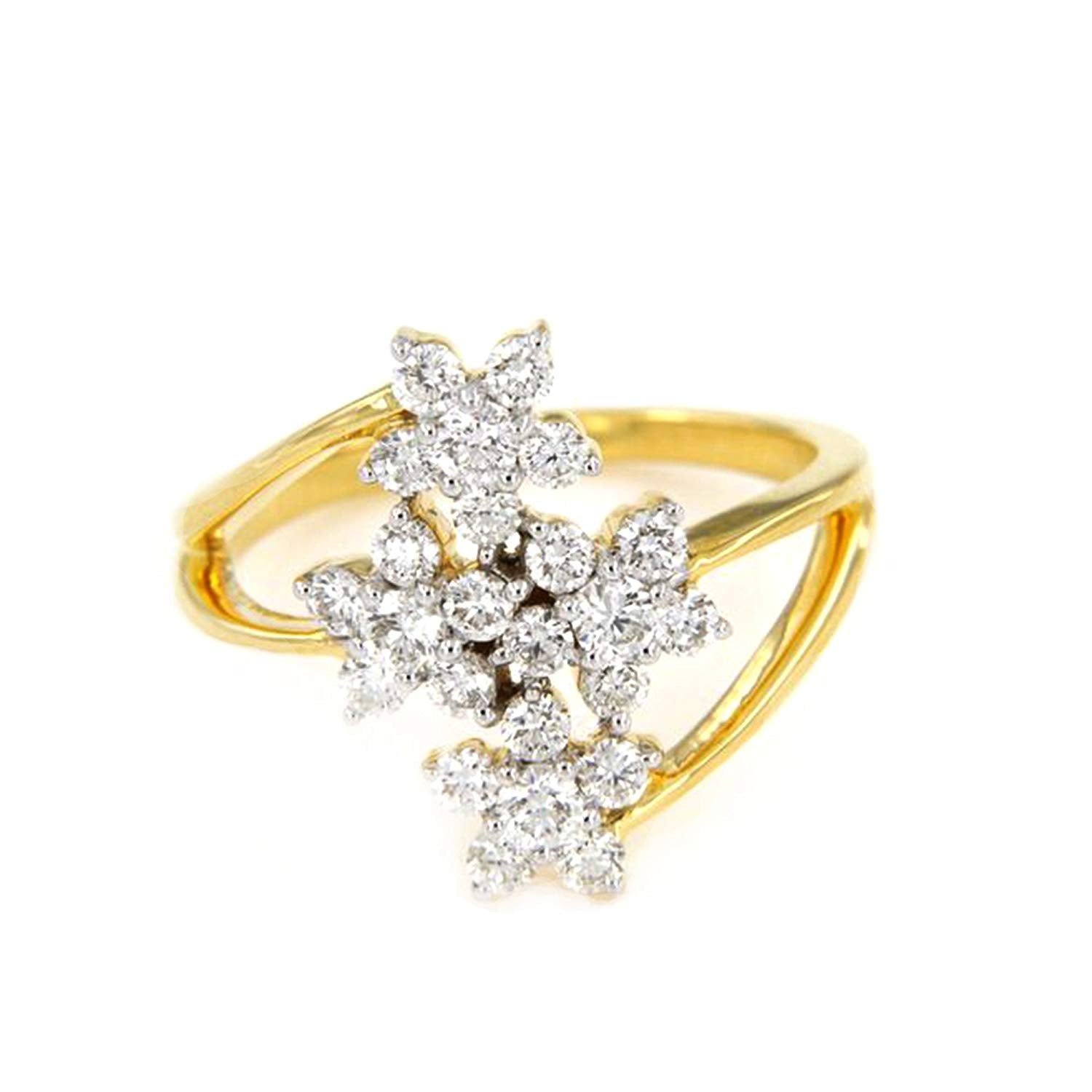 atjewels 18K Rose Gold Over .925 Sterling Round White CZ Bypass Engagement Ring MOTHER'S DAY SPECIAL OFFER - atjewels.in