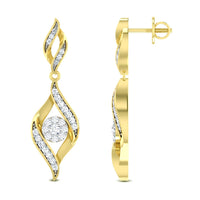 atjewels 14K Yellow Gold Over .925 Silver Round Cut Crystalline Earrings For Women's MOTHER'S DAY SPECIAL OFFER - atjewels.in
