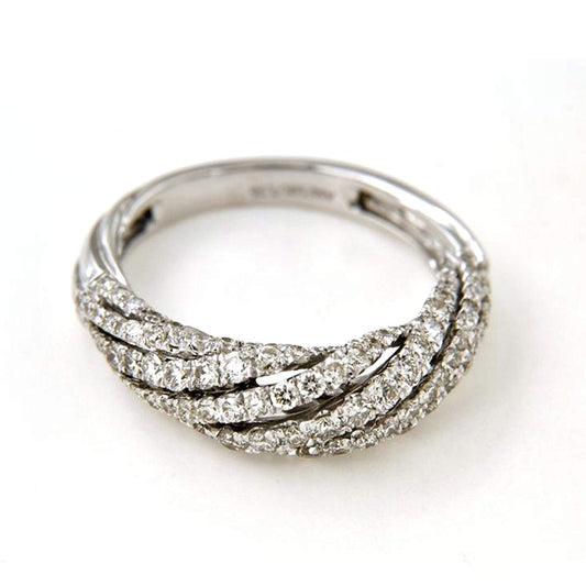 atjewels 18K White Gold Over .925 Sterling Silver White CZ Anniversary Ring For Free Shipping MOTHER'S DAY SPECIAL OFFER - atjewels.in