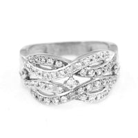 1.39 CT 14K Solid White Gold Plated On 925 Sterling Silver Round Cut With White Cubic Zirconia Diamond Infinity Engagement Wedding Ring For Women's - atjewels.in