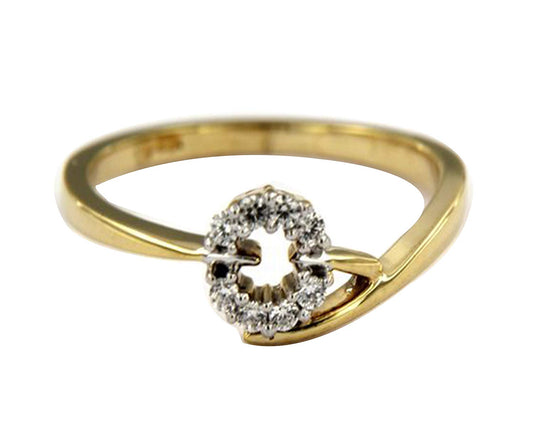 atjewels 0.22 TCW Round White CZ 14K Yellow Gold On 925 Sterling Fancy Bypass Ring MOTHER'S DAY SPECIAL OFFER - atjewels.in