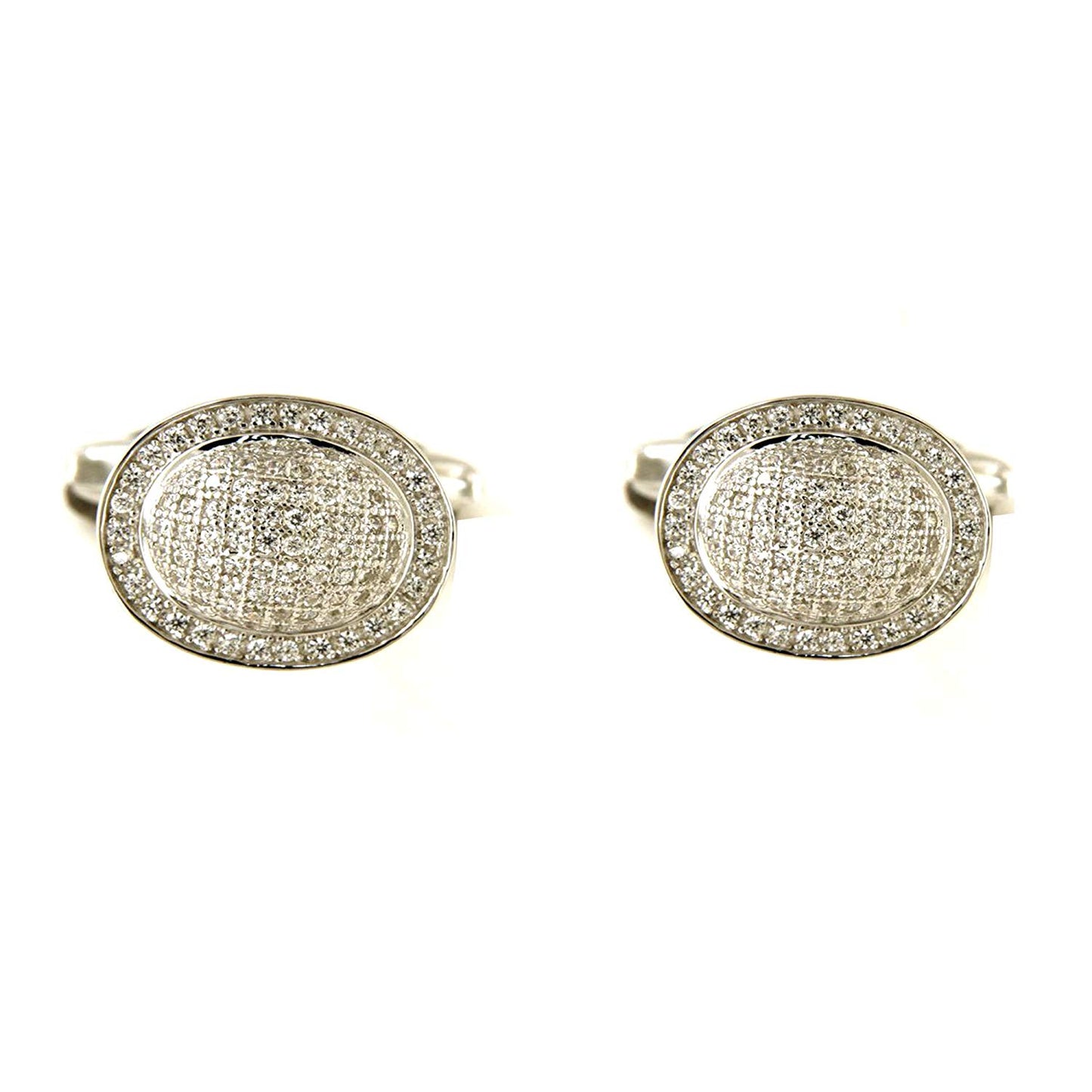 atjewels .925 Sterling silver Round Cut White Cubic Zircon Pair Of Cufflink For Men MOTHER'S DAY SPECIAL OFFER - atjewels.in