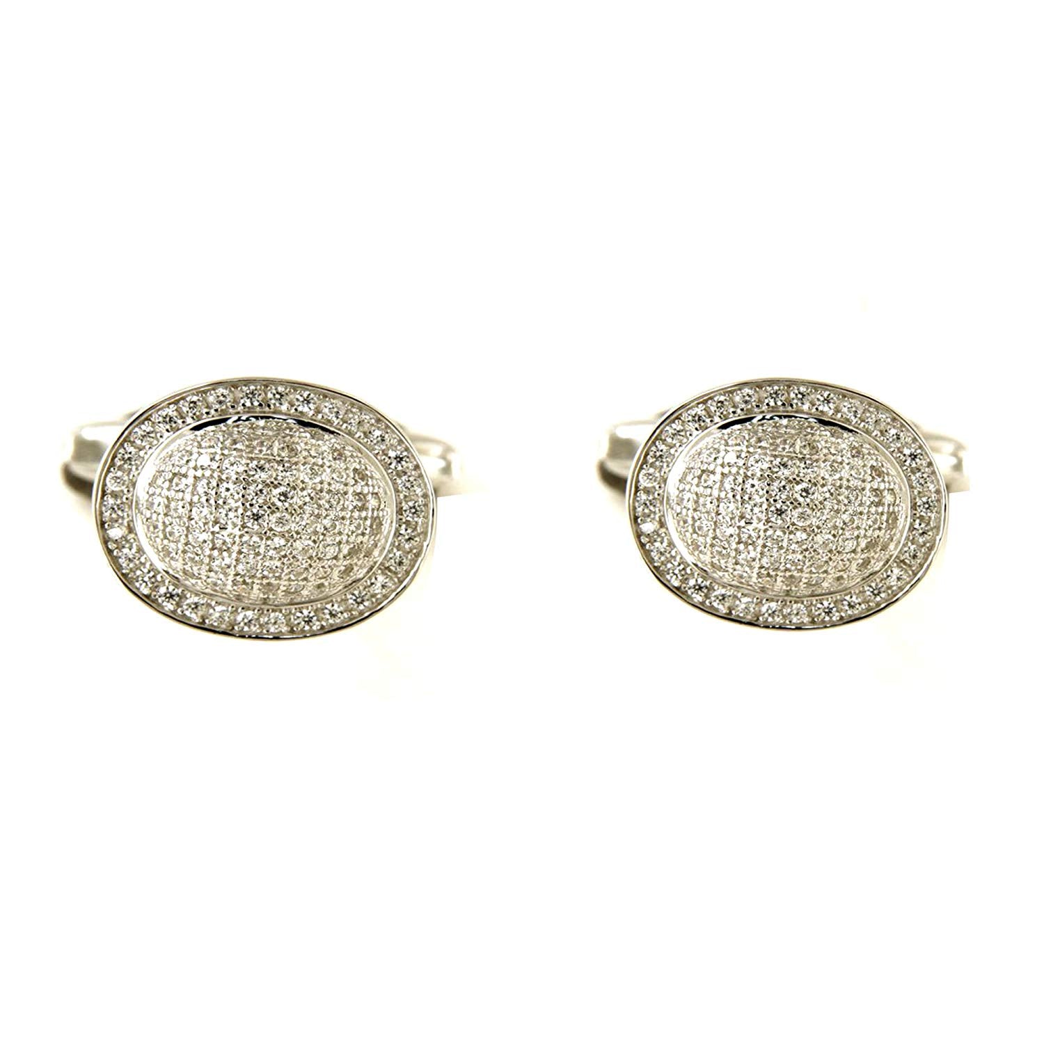atjewels .925 Sterling silver Round Cut White Cubic Zircon Pair Of Cufflink For Men MOTHER'S DAY SPECIAL OFFER - atjewels.in