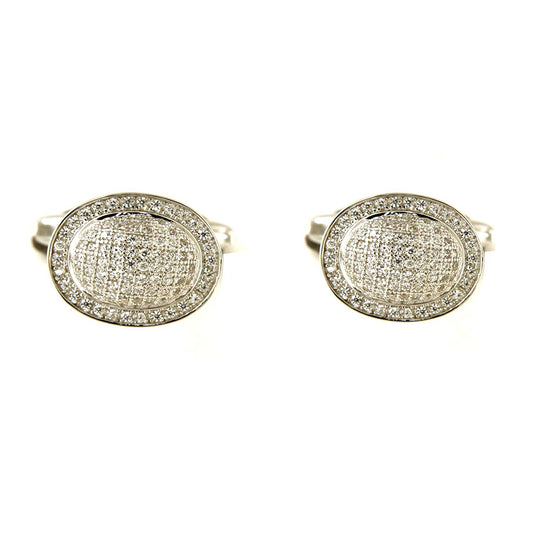 atjewels .925 Sterling silver Round Cut White Cubic Zircon Pair Of Cufflink For Men MOTHER'S DAY SPECIAL OFFER - atjewels.in