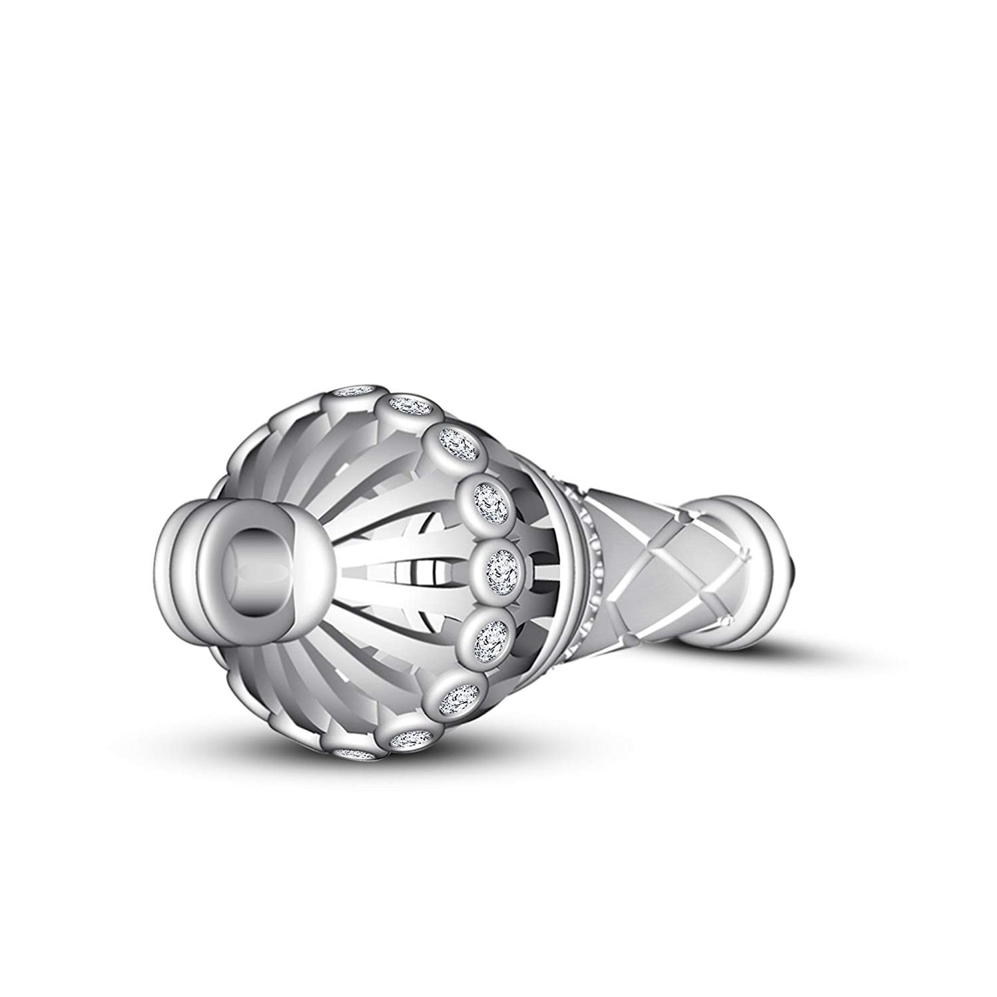 Anopchand Men's 18k White Gold On .925 Silver Hanuman Ji Ki Gadha Pendant - atjewels.in