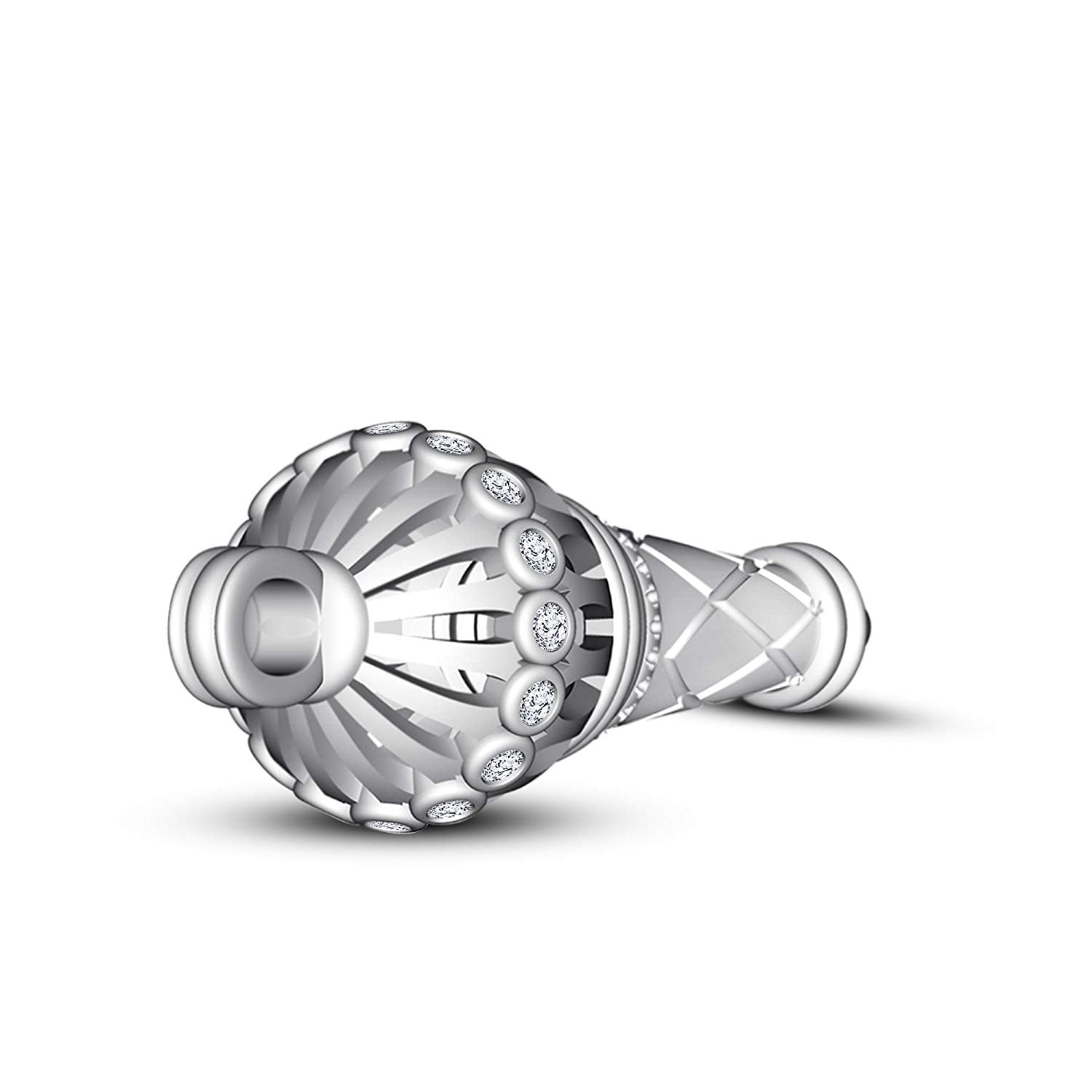 Anopchand Men's 18k White Gold On .925 Silver Hanuman Ji Ki Gadha Pendant - atjewels.in