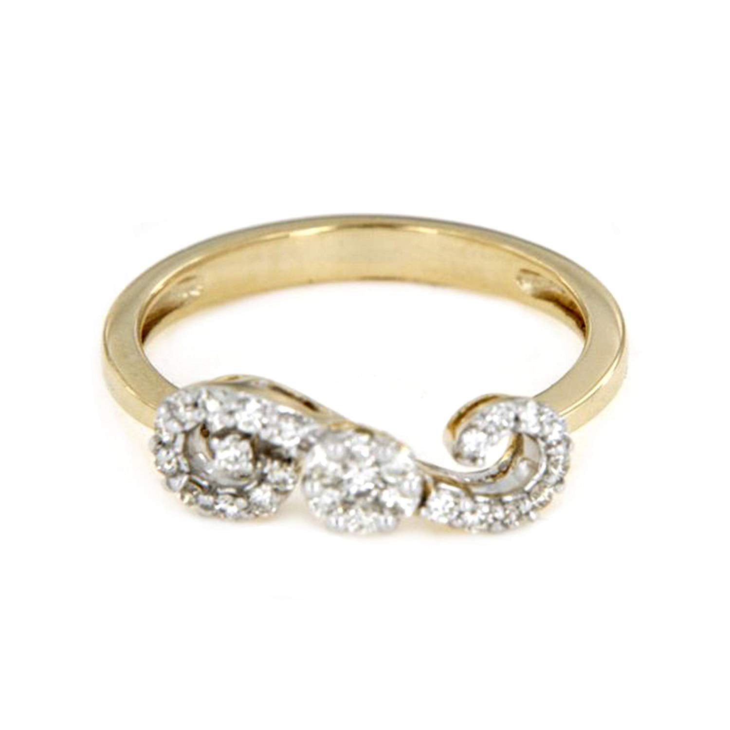 atjewels 18K Yellow Gold Over Sterling Silver White CZ Solitaire W/Accent Ring for Women's MOTHER'S DAY SPECIAL OFFER - atjewels.in