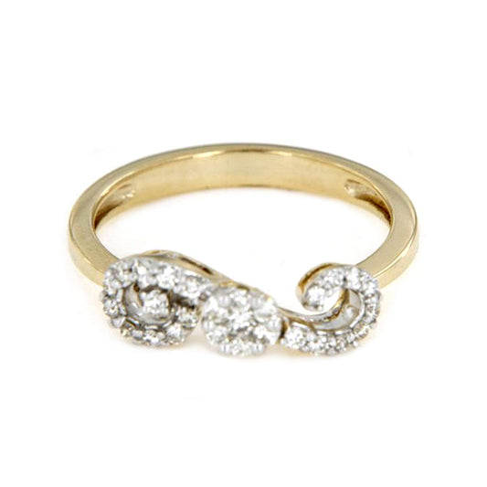 atjewels 18K Yellow Gold Over Sterling Silver White CZ Solitaire W/Accent Ring for Women's MOTHER'S DAY SPECIAL OFFER - atjewels.in