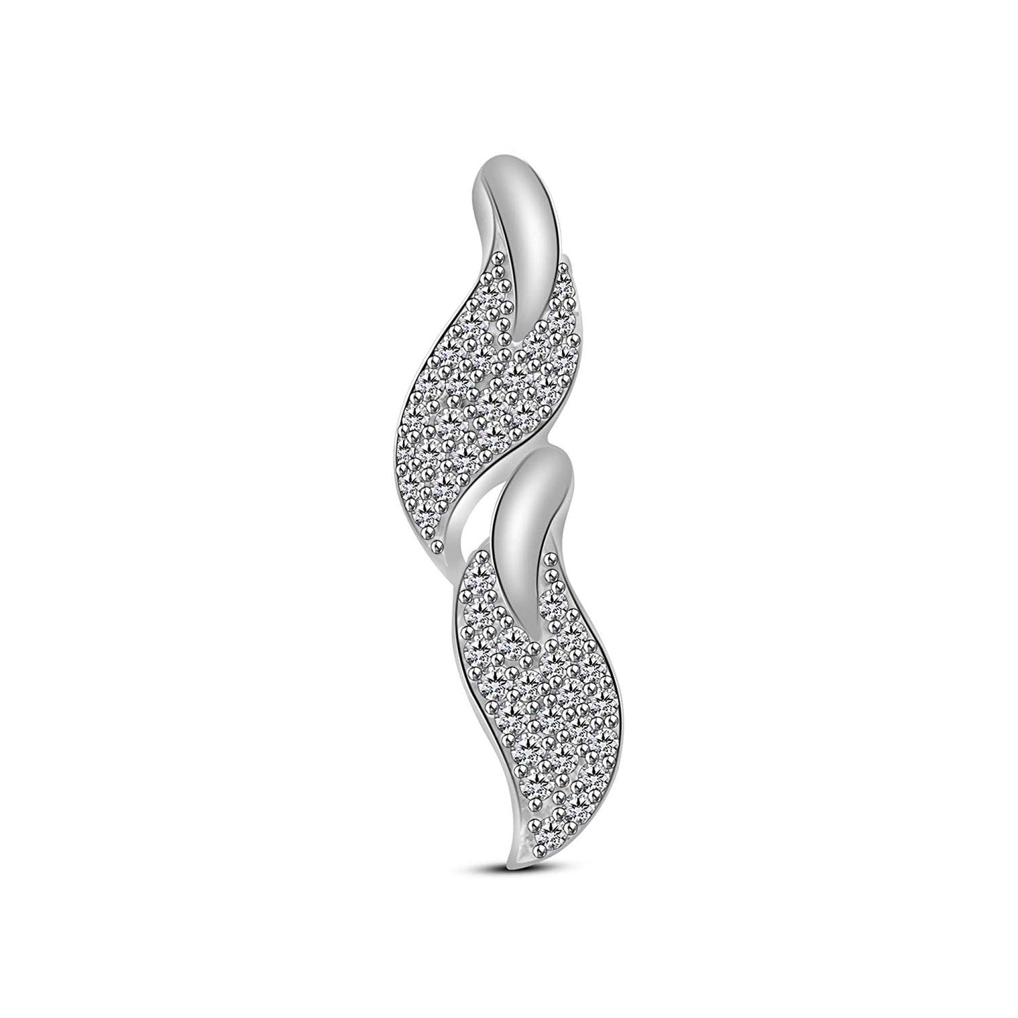 atjewels Round Cut White CZ .925 Sterling Silver Leaf Pendant For Girl's & Women's For MOTHER'S DAY SPECIAL OFFER - atjewels.in