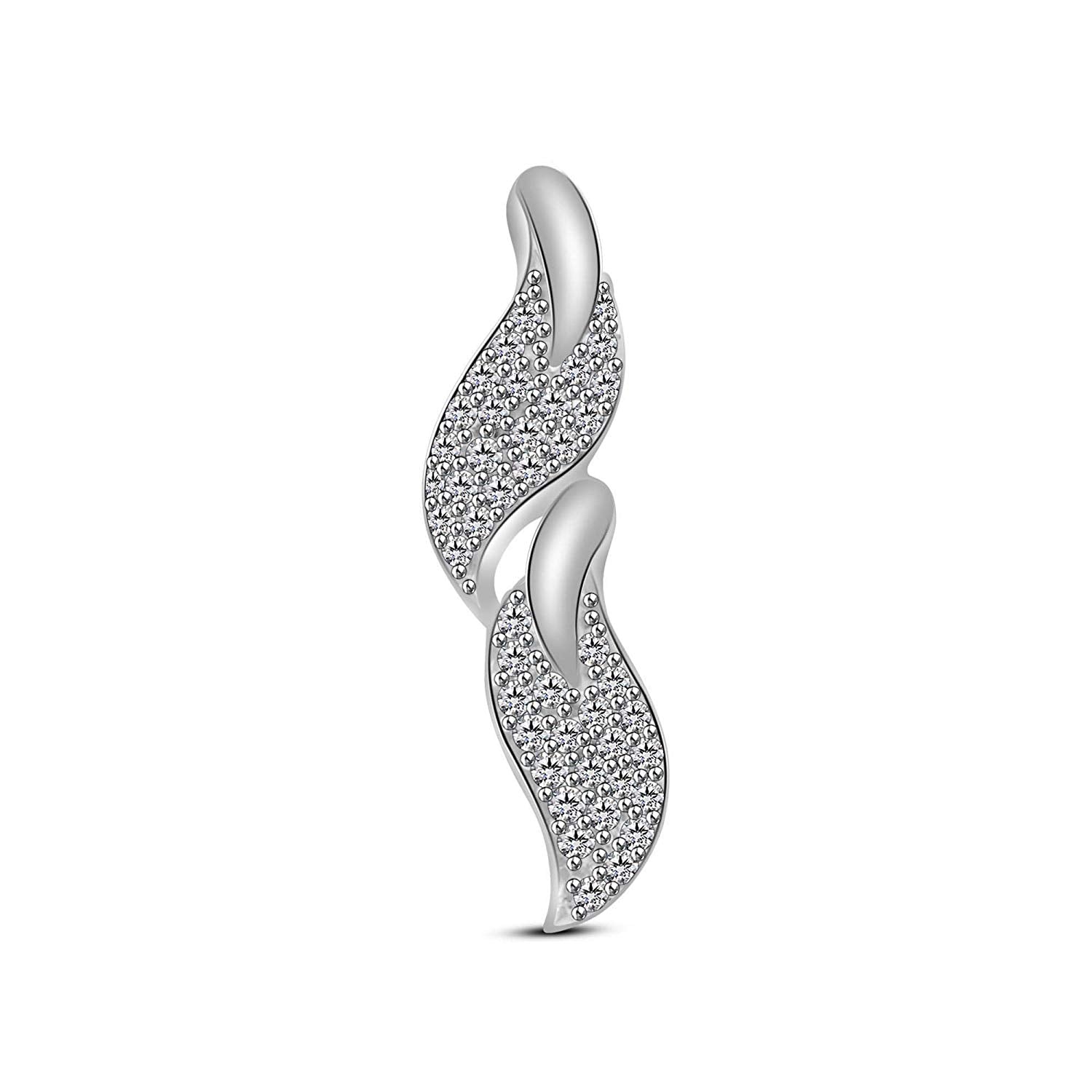 atjewels Round Cut White CZ .925 Sterling Silver Leaf Pendant For Girl's & Women's For MOTHER'S DAY SPECIAL OFFER - atjewels.in