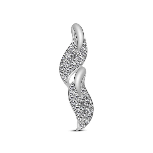 atjewels Round Cut White CZ .925 Sterling Silver Leaf Pendant For Girl's & Women's For MOTHER'S DAY SPECIAL OFFER - atjewels.in