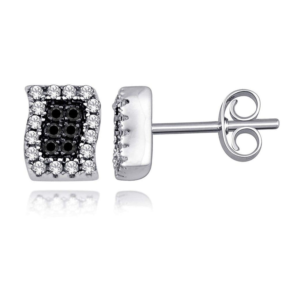 atjewels 18K White Gold Over Sterling Silver Round Cut White CZ Stylish Stud Earrings MOTHER'S DAY SPECIAL OFFER - atjewels.in