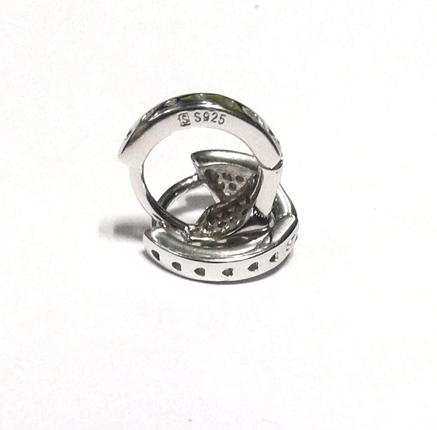 atjewels Round Cut White 925 Sterling Silver Hoop Earrings For Girl's and Women's For MOTHER'S DAY SPECIAL OFFER - atjewels.in