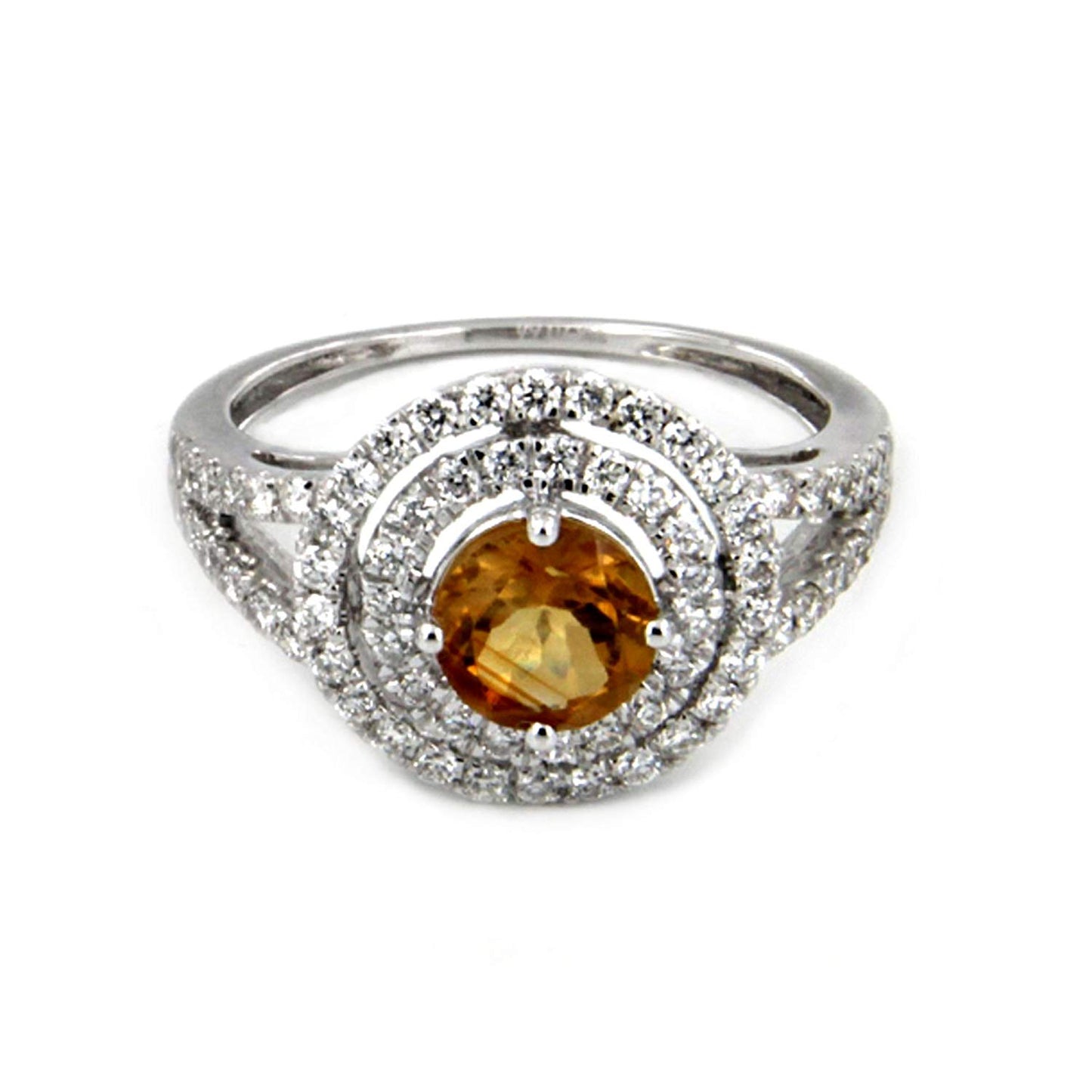 18K White Gold Over .925 Sterling Silver for Free Shipping Round Muticolor Stone Engagement Ring - atjewels.in