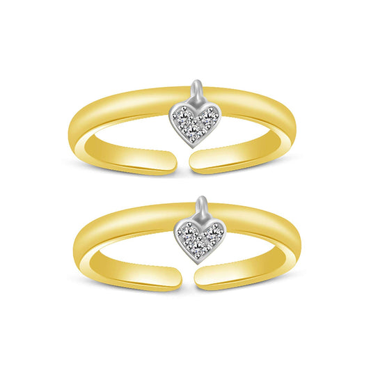 atjewels Adjustable ToeRing in 14K Yellow Gold Plated On Silver For Women - atjewels.in