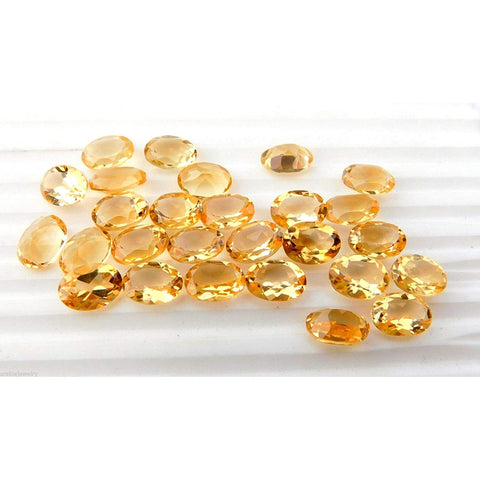 atjewels 7X9mm Yellow Citrine Oval Shape Lab Created 10 Pcs Loose Gemstones (CZ) MOTHER'S DAY SPECIAL OFFER - atjewels.in