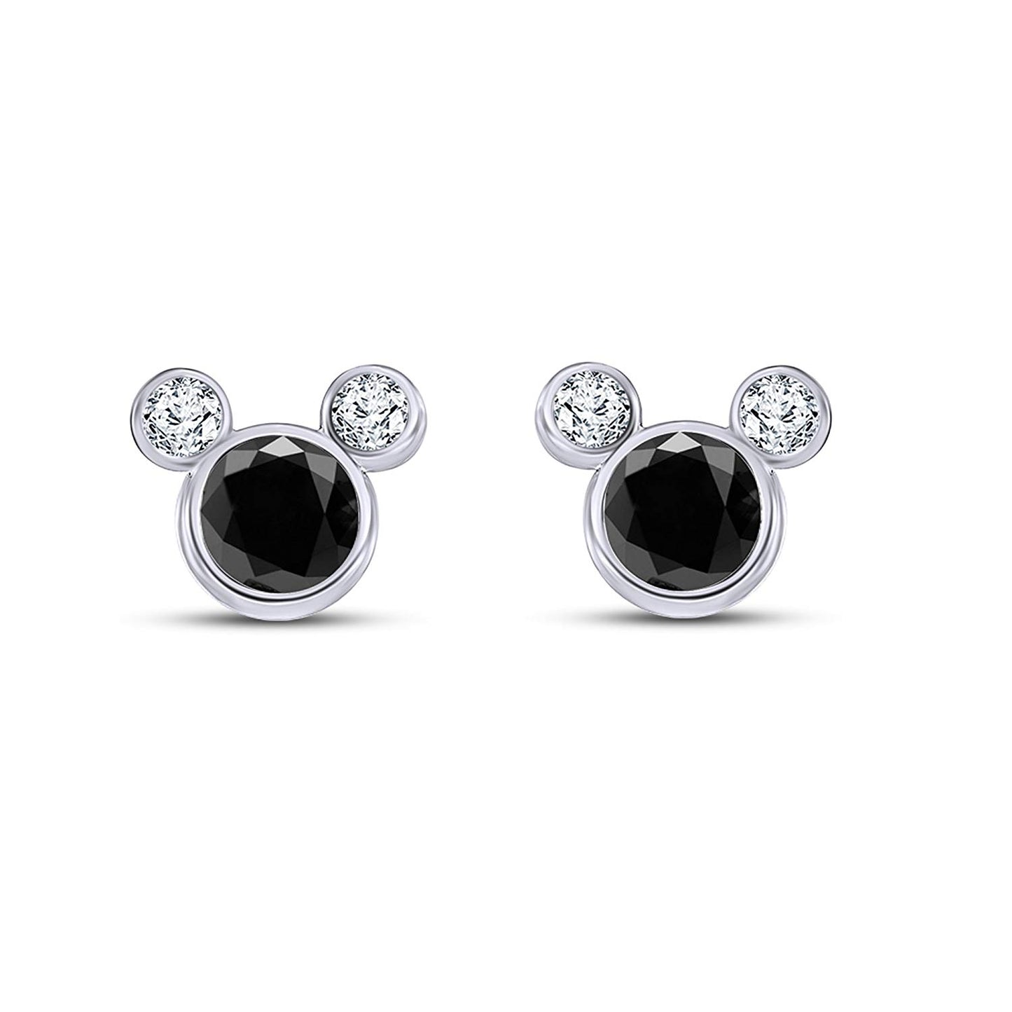 atjewels 14K White Gold Over 925 Sterling Round Diamond Mickey Mouse Party Jewelry Set MOTHER'S DAY SPECIAL OFFER - atjewels.in