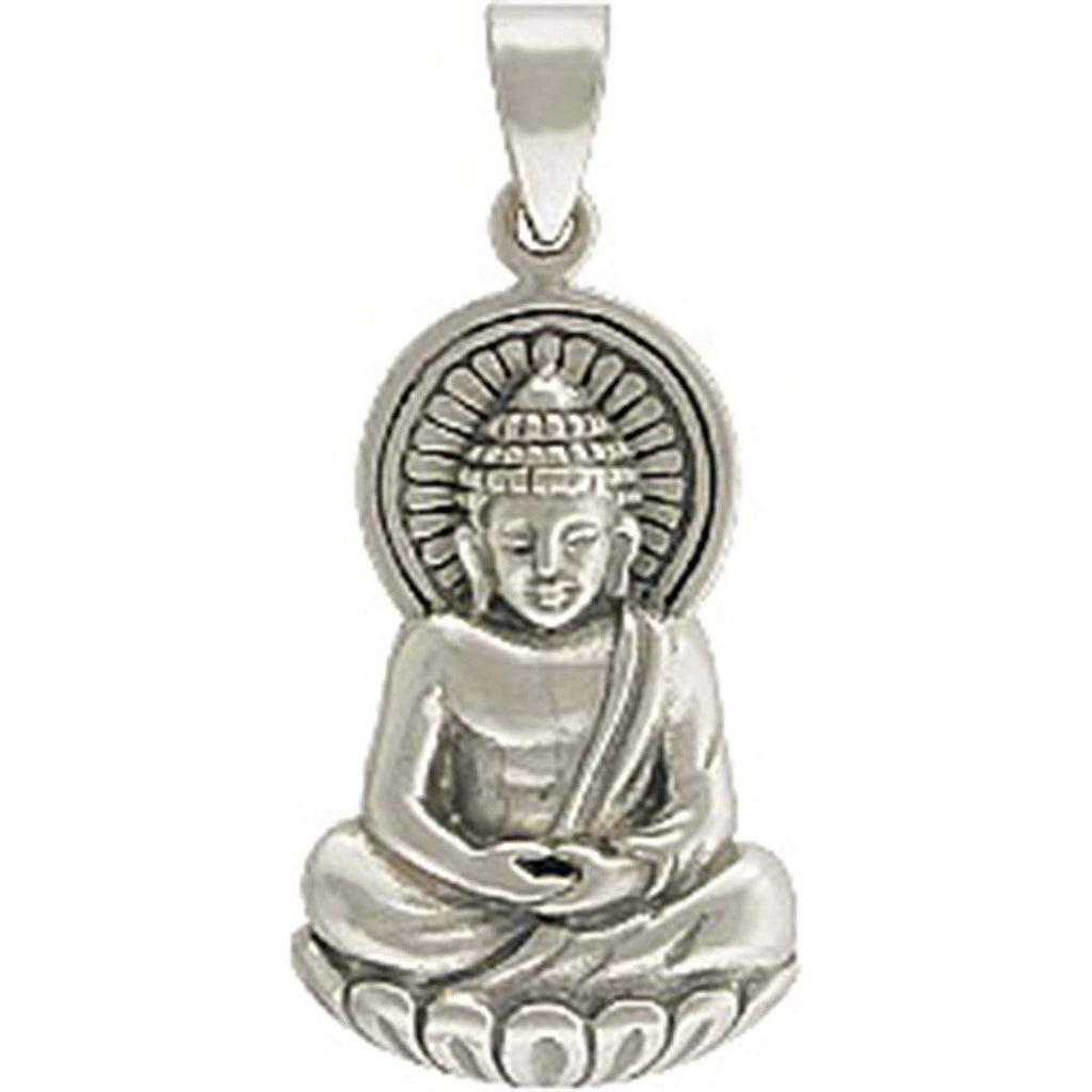 atjewels14K White Gold Over .925 Sterling Silver Buddha Pendant For Uniex MOTHER'S DAY SPECIAL OFFER - atjewels.in