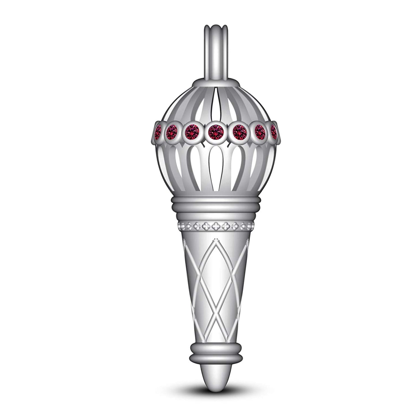 atjewels Bajrangi Bhaijan Style Gadha Pendant Pink Sapphire White Gold Finish .925 Silver For Men's MOTHER'S DAY SPECIAL OFFER - atjewels.in