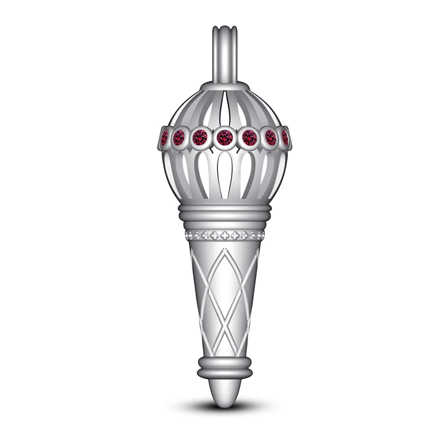 atjewels Bajrangi Bhaijan Style Gadha Pendant Pink Sapphire White Gold Finish .925 Silver For Men's MOTHER'S DAY SPECIAL OFFER - atjewels.in