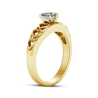 atjewels 14K Yellow Gold Over 925 Sterling Silver with White Zirconia Heart Ring MOTHER'S DAY SPECIAL OFFER - atjewels.in